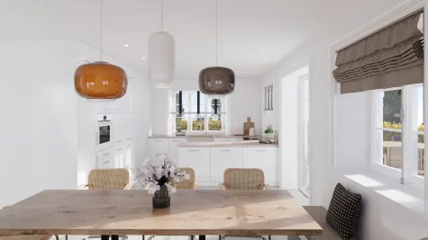 Reetgedecktes Einfamilienhaus | historischer Charme trifft moderne Perfektion - Visualisierung Küche (16412)
