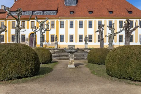 Imposantes Barockschloss Seußlitz zwischen Dresden & Meißen – Investitionsprojekt / Denkmalschutz AfA - Ansicht Schloß Seußlitz vom Schloßgarten aus (18471)